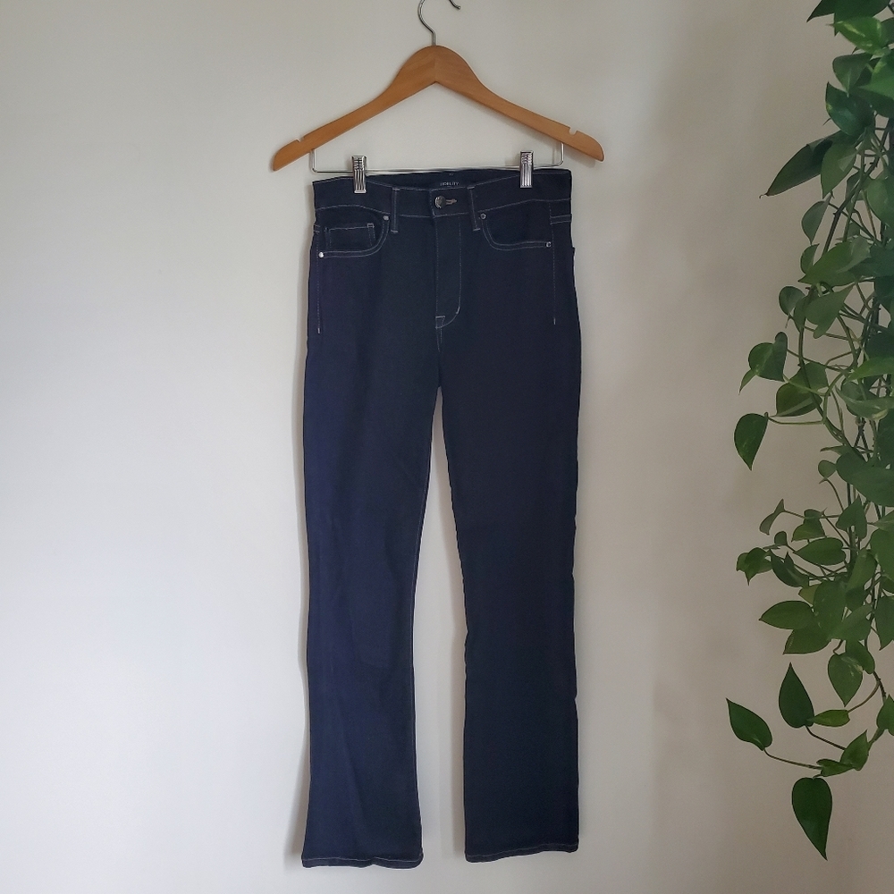 FIDELITY | Dark Indigo Blue Lily High Boot Cut Denim Jeans (26)
